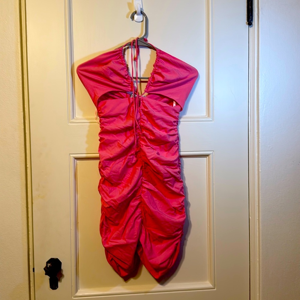 Zara Coral Halter Dress